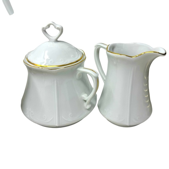 CHODZIEZ | White and Gold Porcelain Tea/Coffee Set | 25 Pieces - Picture 8 of 9